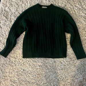 Green cable knit sweater